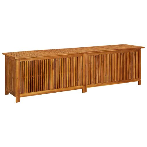 Coffre De Rangement Jardin 200x50x58 Cm Acacia Et Sac Étanche Grande Capacité De Rangement