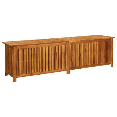 Coffre De Rangement Jardin 200x50x58 Cm Acacia Et Sac Étanche Grande Capacité De Rangement