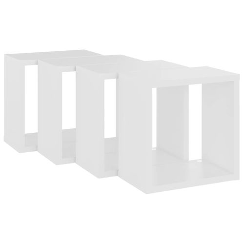 Étagères Cube Murales 4 PCs Blanc 26x15x26 Cm