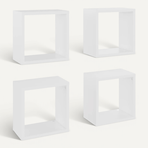 Étagères Cube Murales 4 PCs Blanc 26x15x26 Cm