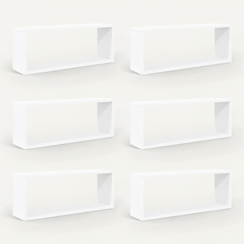 étagères Murales Cube 6 Pièces Blanc 60x15x23 Cm Bois D’ingénierie