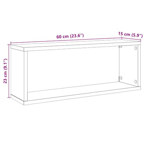 étagères Murales Cube 6 Pièces Blanc 60x15x23 Cm Bois D’ingénierie