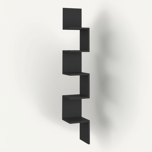 étagère D'angle Murale Noir 20x20x127,5 Cm Bois Contreplaqué