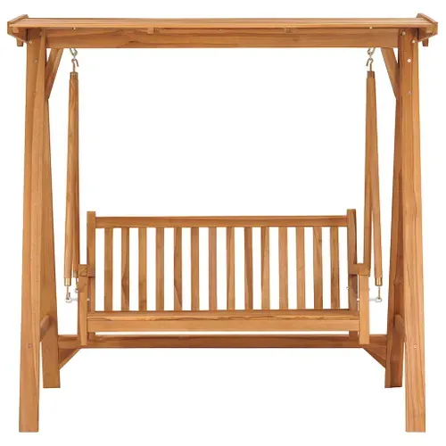 Balancelle 170 Cm Bois De Teck Massif Jardin Patio Terrasse Arrière-cour Extérieur