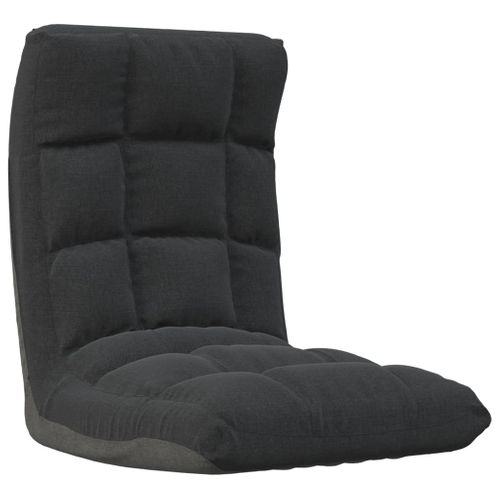 Chaise Pliable De Sol Noir Tissu