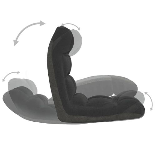 Chaise Pliable De Sol Noir Tissu