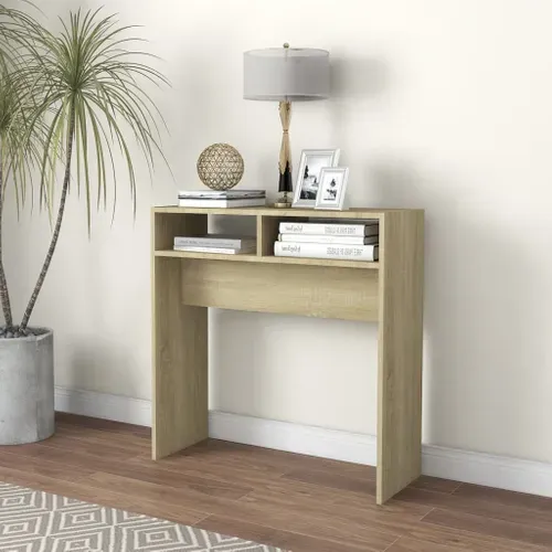 Table Console Chêne Sonoma 78x30x80 Cm Aggloméré