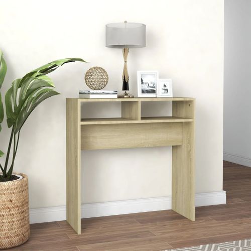 Table Console Chêne Sonoma 78x30x80 Cm Aggloméré