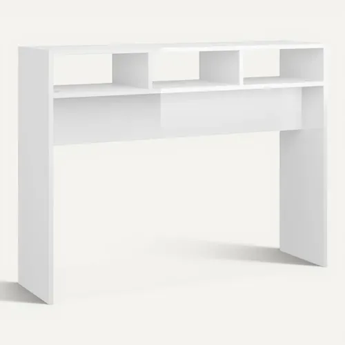 Console Table Haut Brillant Blanc 105x30x80 Cm Bois Composé Table D'accent Moderne