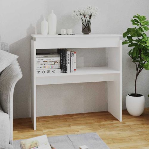 Table Console Blanc 80x30x80 Cm Bois Contreplaqué