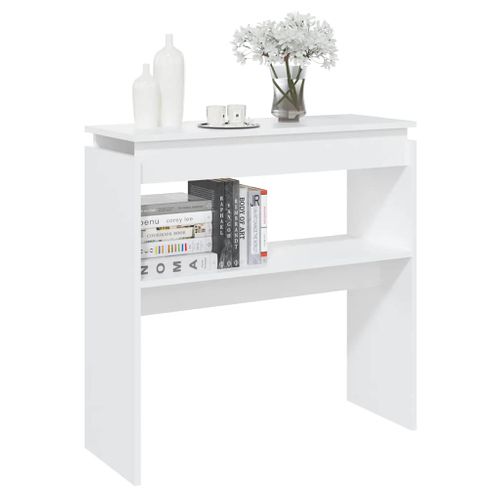 Table Console Blanc 80x30x80 Cm Bois Contreplaqué