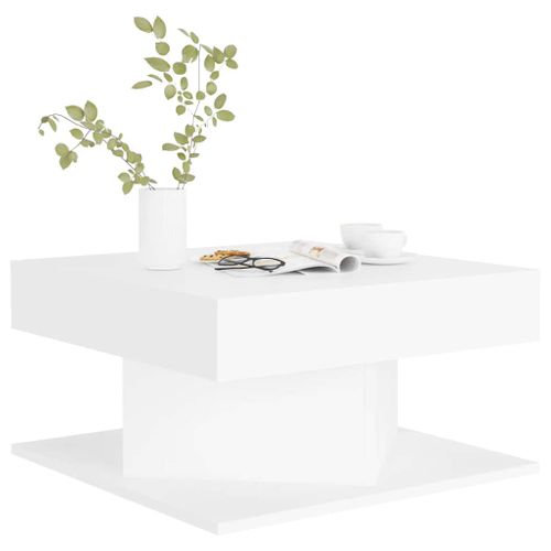 Table Basse Blanc 57x57x30 Cm Aggloméré