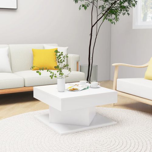 Table Basse Blanc 57x57x30 Cm Aggloméré