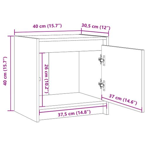 Table De Chevet 40x30,5x40 Cm Bois De Pin Massif