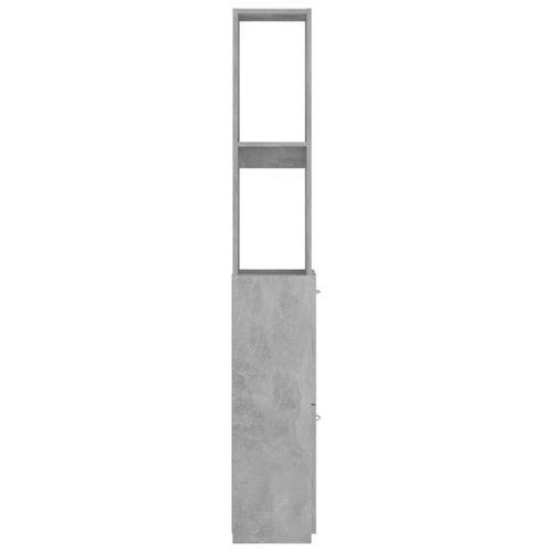 Meuble De Salle De Bain 25x26,5x170 Cm Bois Contreplaqué Gris Béton Design Élégant Rangement