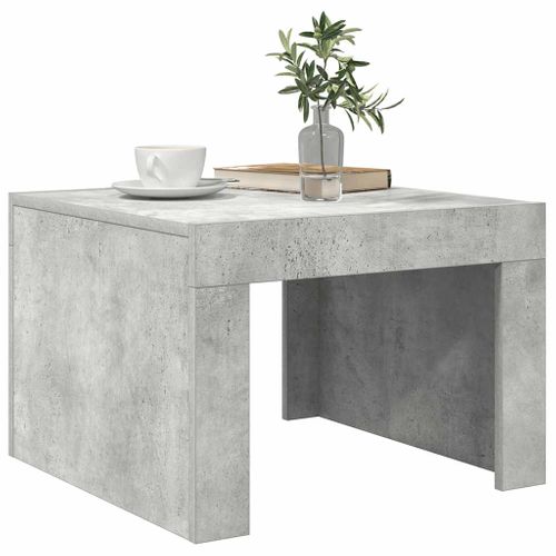 Table Basse Gris Béton 50x50x35 Cm Bois Contreplaqué