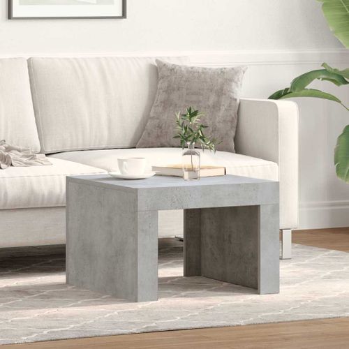 Table Basse Gris Béton 50x50x35 Cm Bois Contreplaqué