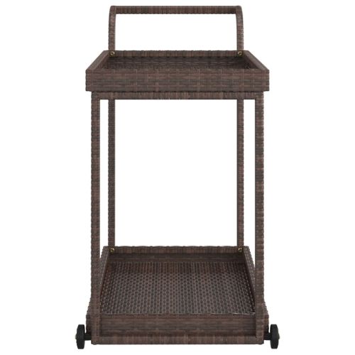 Chariot De Bar Marron 100x45x83 Cm Résine Tressée