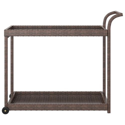 Chariot De Bar Marron 100x45x83 Cm Résine Tressée
