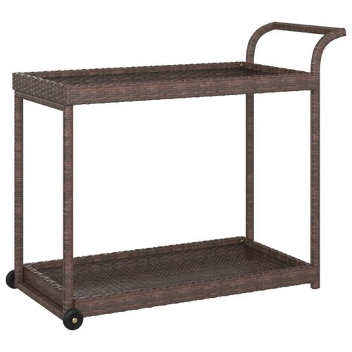 Chariot De Bar Marron 100x45x83 Cm Résine Tressée