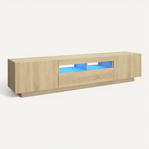 Meuble TV Avec Lumières LED Chêne Sonoma 180x35x40 Cm