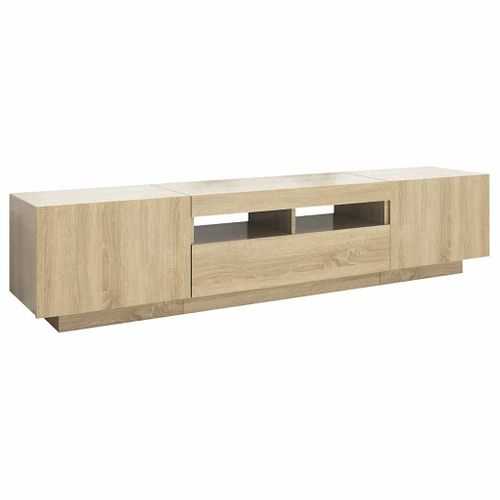 Meuble TV Avec Lumières LED Chêne Sonoma 180x35x40 Cm