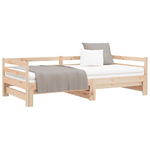 Lit Coulissant 2 Places 2x90x200 Cm Bois Pin Massif Lit Extensible