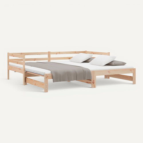 Lit Coulissant 2 Places 2x90x200 Cm Bois Pin Massif Lit Extensible