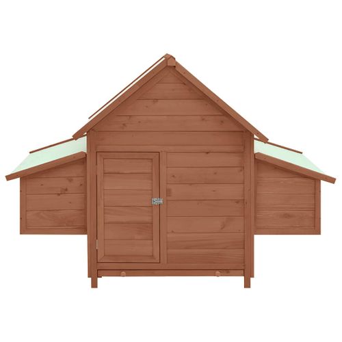 Poulailler Avec Plateau Amovible Boîtes à Nids Moka Blanc 150x96x110 Cm Bois De Sapin Solide