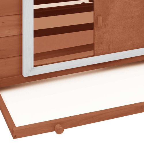 Poulailler Avec Plateau Amovible Boîtes à Nids Moka Blanc 150x96x110 Cm Bois De Sapin Solide