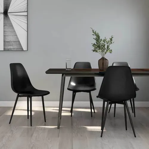 Chaises à Manger Lot De 4 Noir Pp Sièges De Cuisine Chaises à Dîner Repas Meuble Intérieur