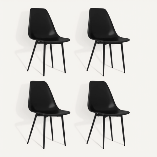 Chaises à Manger Lot De 4 Noir Pp Sièges De Cuisine Chaises à Dîner Repas Meuble Intérieur
