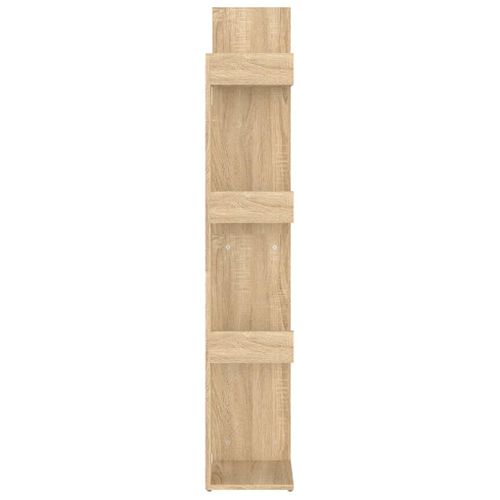 Bibliothèque En Chêne Sonoma 48x25,5x140 Cm Avec 8 Compartiments, Rangement Et Peu Encombrant