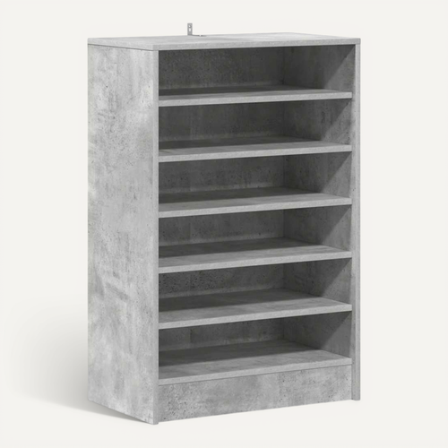 Armoire à Chaussures Gris Béton 60x35x92 Cm Bois D’contreplaqué