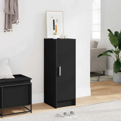 Cabinet à Chaussures Noir 6 Niveaux De Rangement 32x35x92 Cm Bois Composé