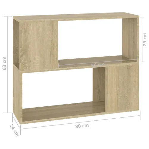 Meuble TV Chêne Sonoma 80x24x63 Cm Bois Contreplaqué
