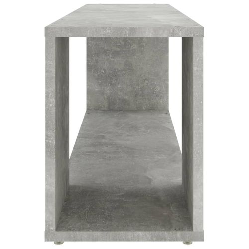 Meuble TV Gris Béton 100 X 24 X 32 Cm Bois Contreplaqué 2 Étagères Design Classique