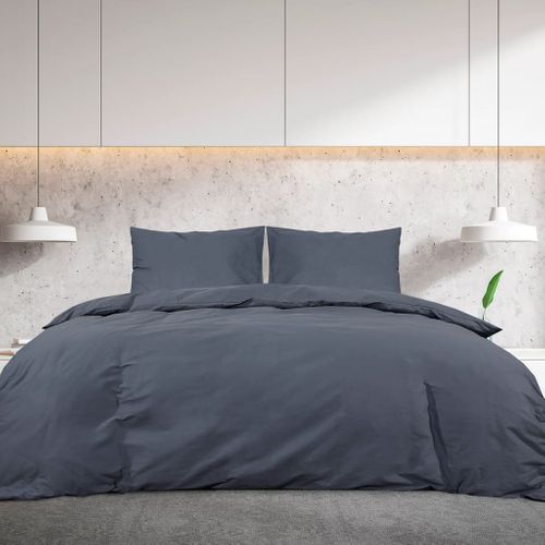 Ensemble De Housse De Couette Anthracite 220x240 Cm Coton