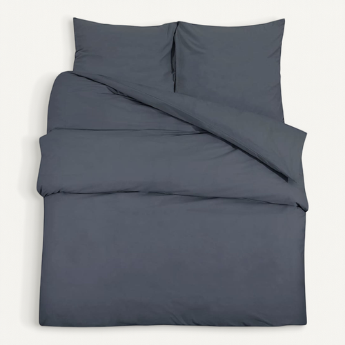 Ensemble De Housse De Couette Anthracite 220x240 Cm Coton