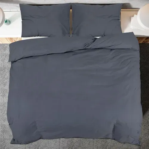 Ensemble De Housse De Couette Anthracite 220x240 Cm Coton
