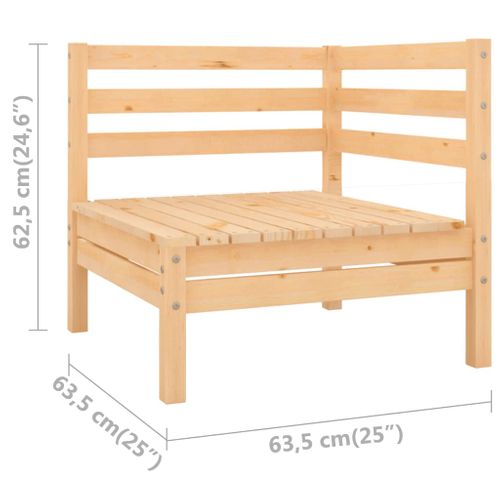 Ensemble De Salon De Jardin 4 Pièces En Bois Massif De Pin Rustique Modulaire