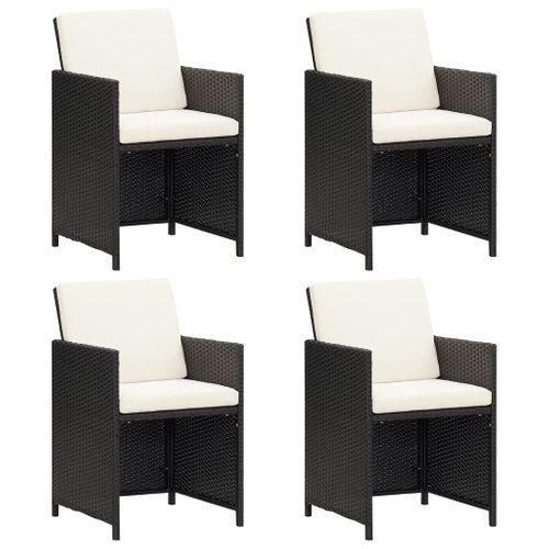 Chaises De Jardin Lot De 4 Résine Tressée Noir