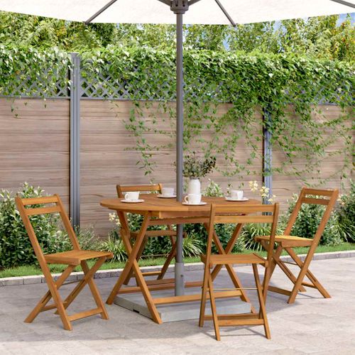 Table De Jardin Pliante 110 Cm Bois Massif Acacia Finition Huile Naturelle