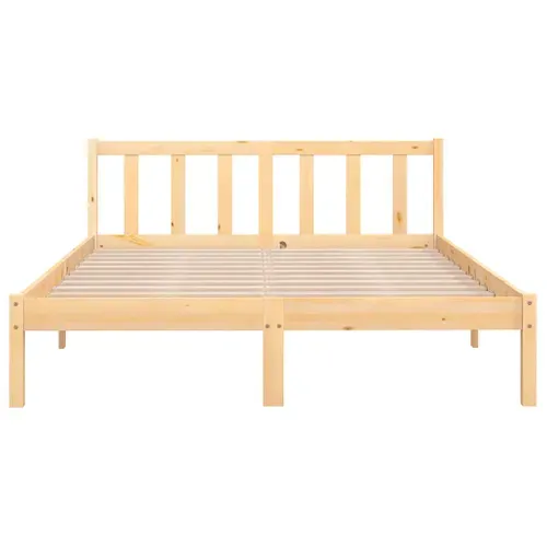 Cadre De Lit Lot 1 Bois Massif Pin Naturel 160x200 Cm Double Haut Robuste