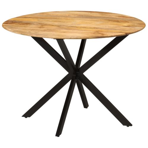 Table À Dîner D.110x78 Cm Bois De Manguier Massif Et Acier