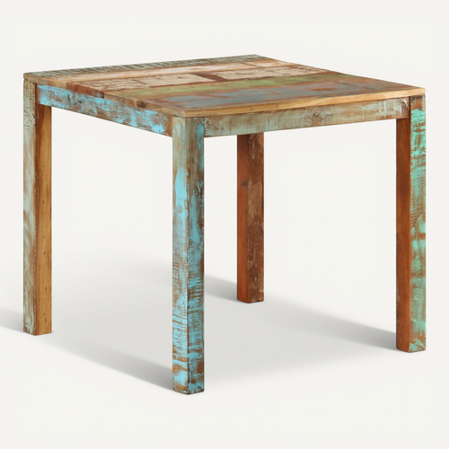 Table À Manger 82x80x76 Cm Bois De Récupération Massif