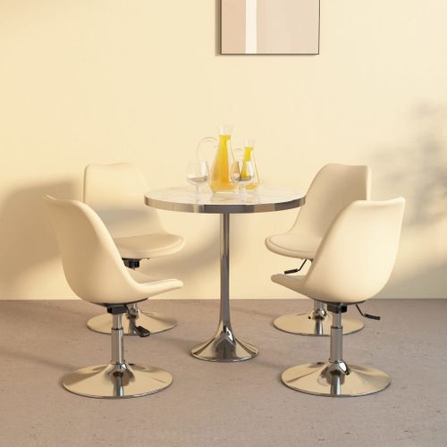 Chaises Pivotantes À Manger Lot De 4 Crème Tissu
