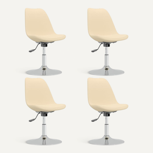 Chaises Pivotantes À Manger Lot De 4 Crème Tissu