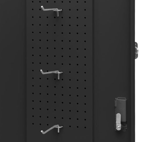 Armoire À Selle Acier Anthracite 53x53x140 Cm 2 Portes Verrouillables, Porte-selle Réglable