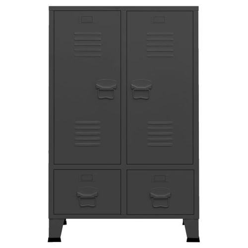 Armoire Industrielle Anthracite 67x35x107 Cm Acier